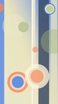 Abstract geometric pattern with overlapping circles and vertical stripes in.. Illustrazione stock