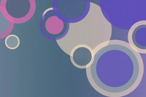 Abstract geometric pattern of overlapping circles in blue, purple, and pink.. Stock Illustration