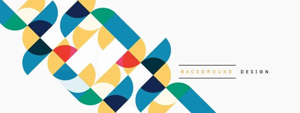 Abstract geometric pattern. Overlapping colorful semicircles create dynamic 스톡 일러스트