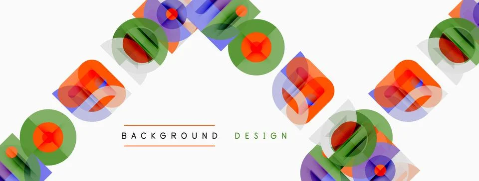 Abstract geometric pattern. Overlapping colorful squares create dynamic visua Stock Illustration