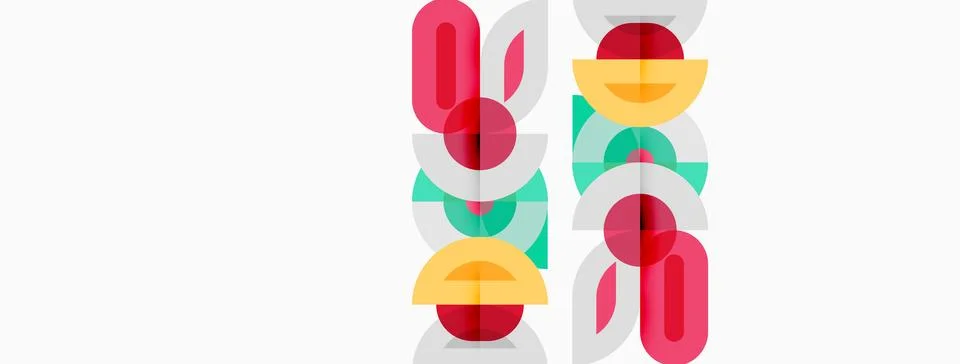 Abstract geometric pattern. Overlapping colorful shapes create repeating 스톡 일러스트