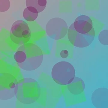 Abstract Geometric Pattern with Overlapping Colorful Circles and Squares on.. Stock Illustration