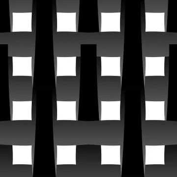 Abstract geometric pattern with overlapping crosses, black and white vector b Stock Illustration
