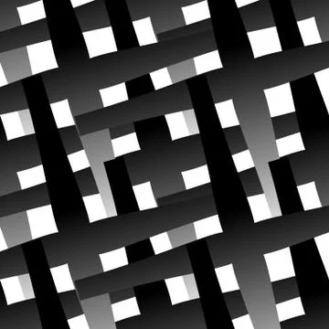 Abstract geometric pattern with overlapping crosses, black and white vector b Stock Illustration