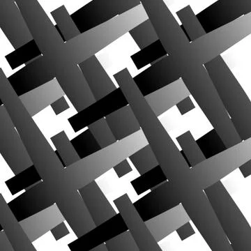 Abstract geometric pattern with overlapping crosses, black and white vector b Stock Illustration