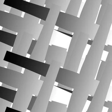 Abstract geometric pattern with overlapping crosses, black and white vector b Stock Illustration