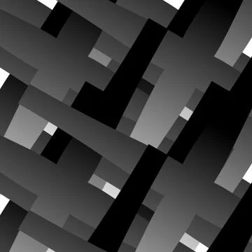 Abstract geometric pattern with overlapping crosses, black and white vector b Stock Illustration