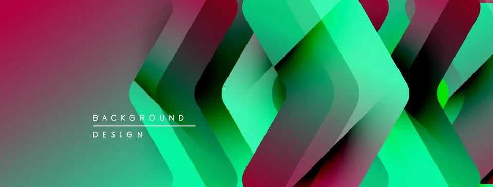 Abstract geometric pattern. Overlapping layers create vibrant gradients, mixing Illustrazione stock