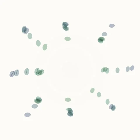 Abstract Geometric Pattern of Overlapping Ovals in Green and Blue Tones Stock Footage 346283646