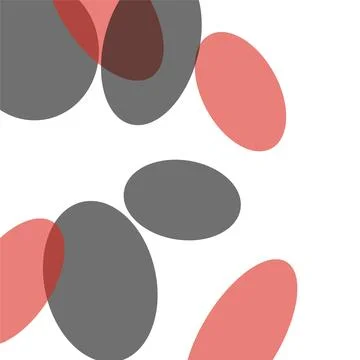 Abstract geometric pattern with overlapping red and gray ellipses in modern.. Stock Illustration
