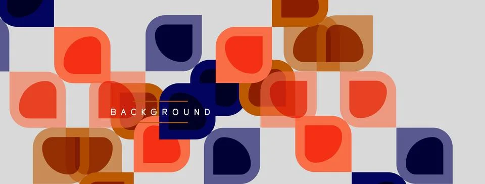 Abstract geometric pattern. Overlapping rounded squares create vibrant visual 库存插图