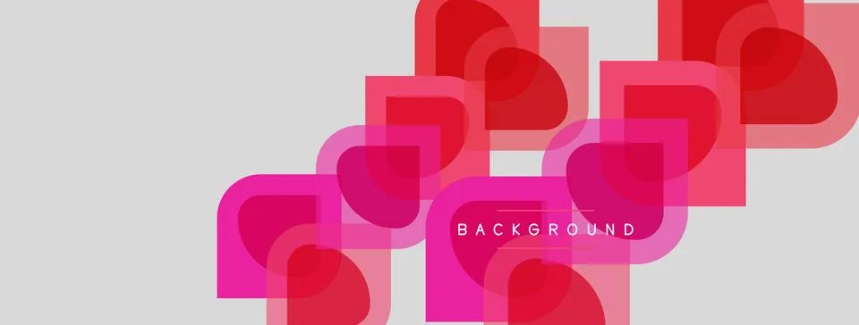 Abstract geometric pattern. Overlapping rounded squares create vibrant pink.. 스톡 일러스트