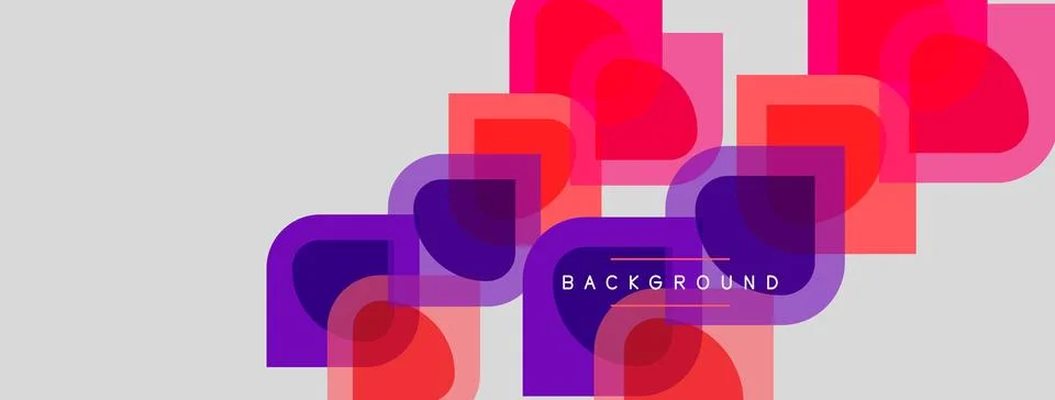 Abstract geometric pattern. Overlapping rounded squares create vibrant color Stock Illustration