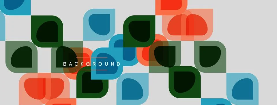 Abstract geometric pattern. Overlapping rounded squares, rectangles create Stock Illustration