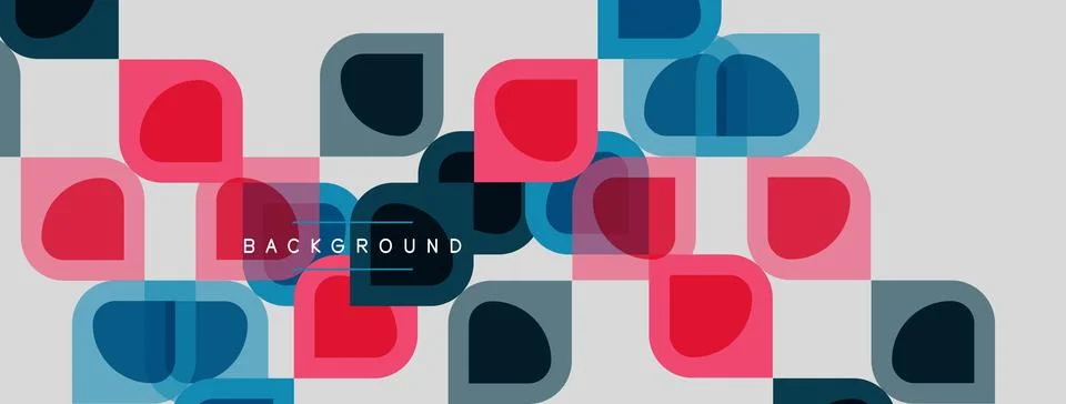 Abstract geometric pattern. Overlapping rounded squares create colorful Stock Illustration
