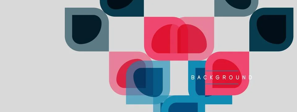 Abstract geometric pattern. Overlapping rounded squares create modern visual Stock Illustration
