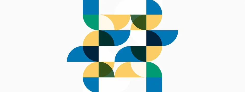 Abstract geometric pattern. Overlapping semicircles create complex design usi Stock Illustration