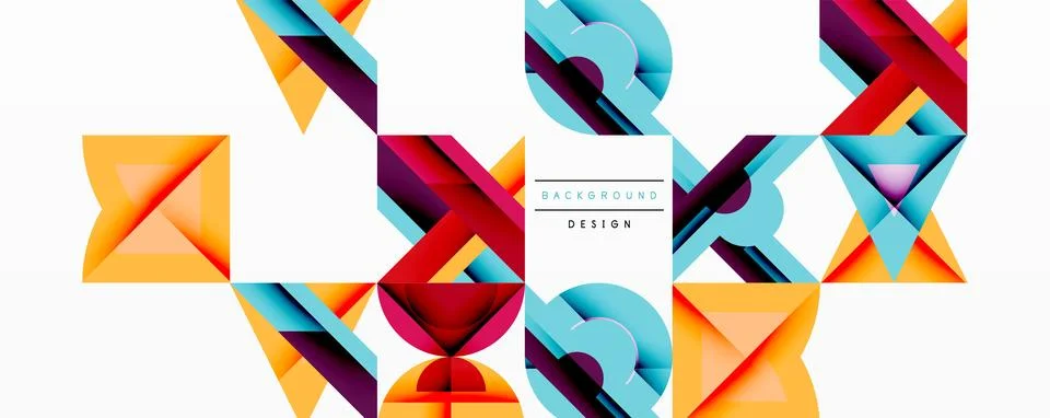 Abstract geometric pattern. Overlapping shapes create dynamic composition. Illustrazione stock