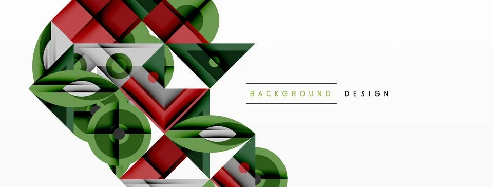 Abstract geometric pattern. Overlapping shapes create dynamic composition. Red, Illustrazione stock