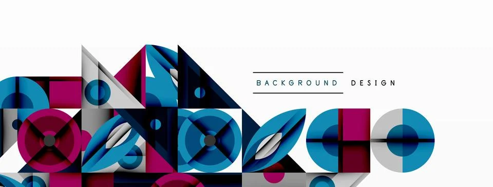 Abstract geometric pattern. Overlapping shapes create modern design. Blue, Stock Illustration
