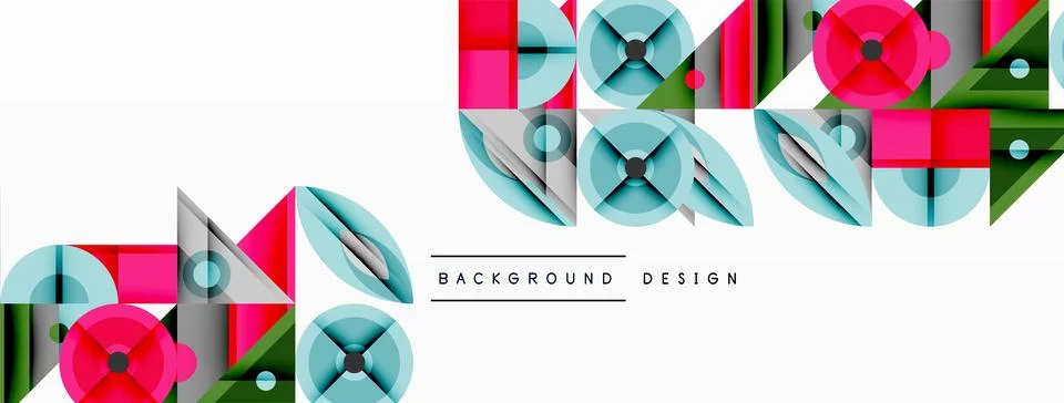 Abstract geometric pattern. Overlapping shapes create dynamic composition. Pink, 스톡 일러스트