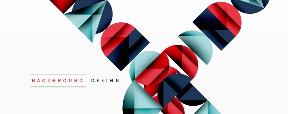 Abstract geometric pattern. Overlapping shapes create dynamic composition. Red, Stock Illustration