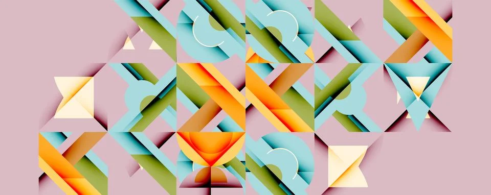 Abstract geometric pattern. Overlapping shapes create dynamic composition. Soft Stock Illustration