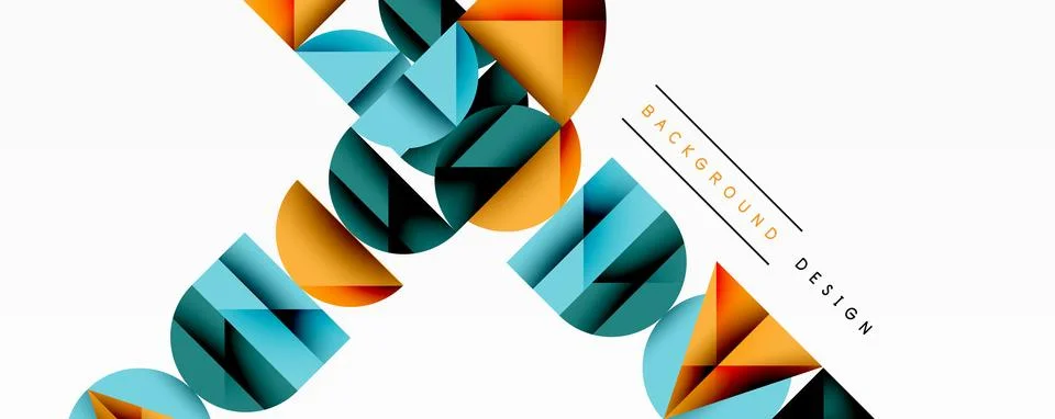 Abstract geometric pattern. Overlapping shapes create dynamic composition. Stock Illustration