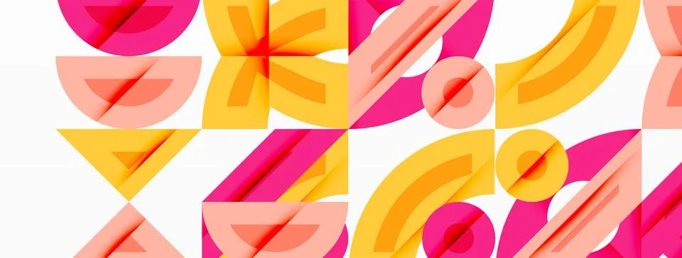 Abstract geometric pattern. Overlapping shapes create dynamic composition using Illustrazione stock