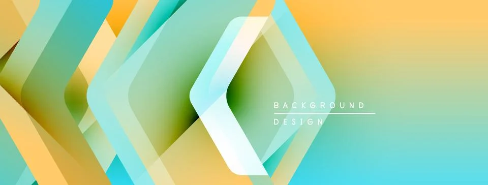 Abstract geometric pattern. Overlapping shapes create vibrant gradient effect. Stock Illustration
