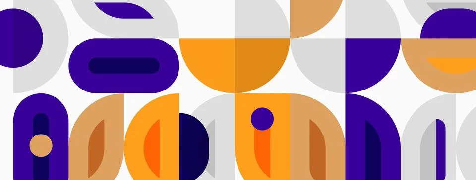 Abstract geometric pattern. Overlapping shapes create playful, modern design. 스톡 일러스트