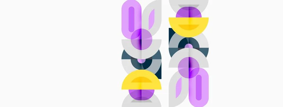 Abstract geometric pattern. Overlapping shapes create layered visual effect. Illustrazione stock