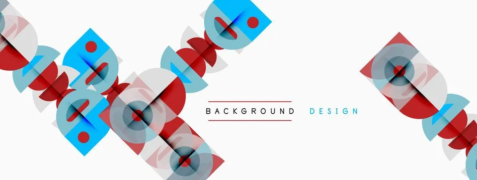 Abstract geometric pattern. Overlapping shapes create dynamic visual effect. 스톡 일러스트