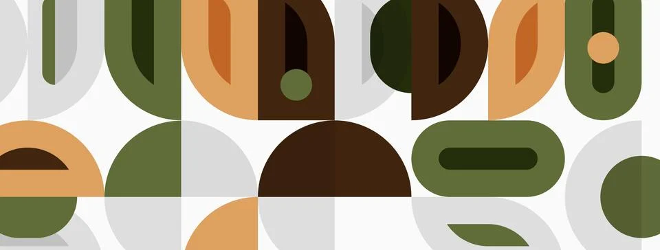 Abstract geometric pattern. Overlapping shapes create midcentury modern 스톡 일러스트