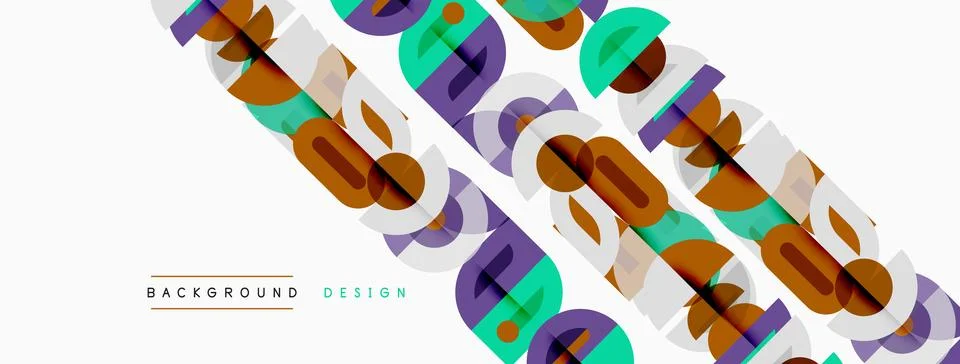 Abstract geometric pattern. Overlapping shapes create dynamic visual texture. Stock Illustration