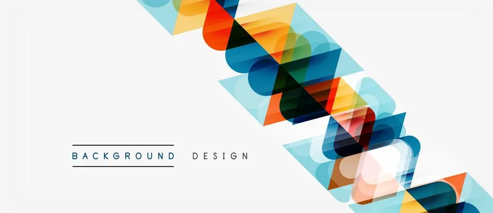 Abstract geometric pattern. Overlapping shapes create dynamic visual flow. Ilustración de archivo