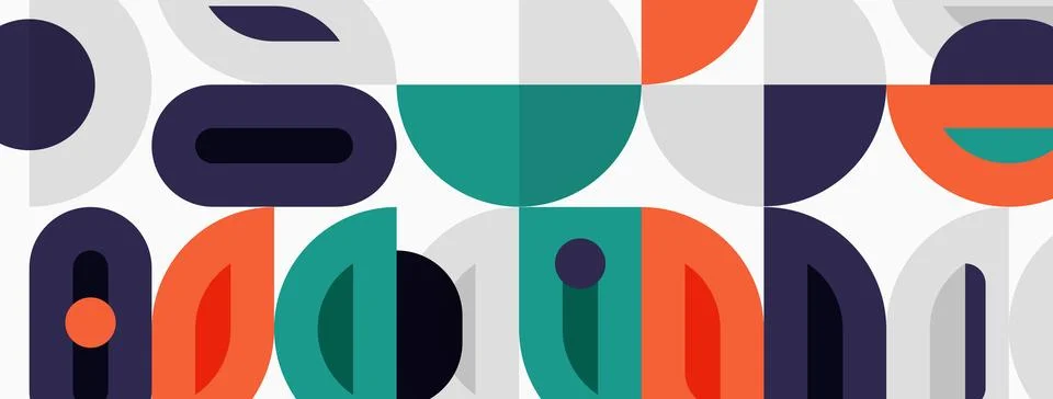 Abstract geometric pattern. Overlapping shapes create playful, modern design. 스톡 일러스트