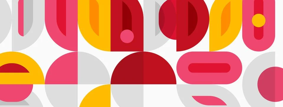 Abstract geometric pattern. Overlapping shapes create vibrant, modern design. Ilustración de archivo