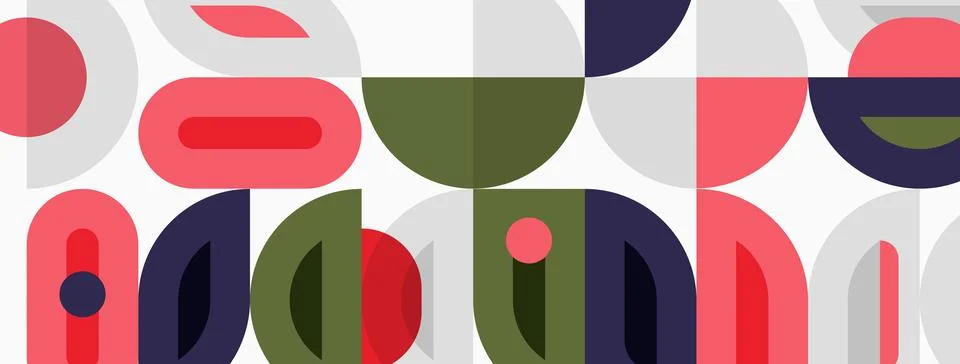 Abstract geometric pattern. Overlapping shapes create playful, colorful desig 스톡 일러스트