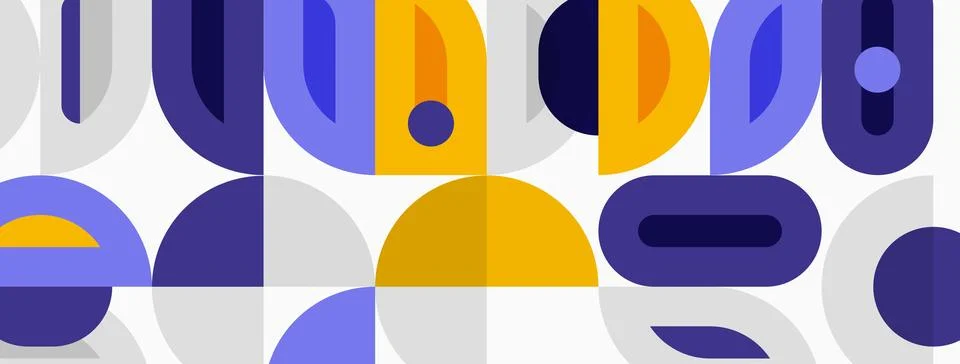 Abstract geometric pattern. Overlapping shapes create modern design. Blue, イラスト素材