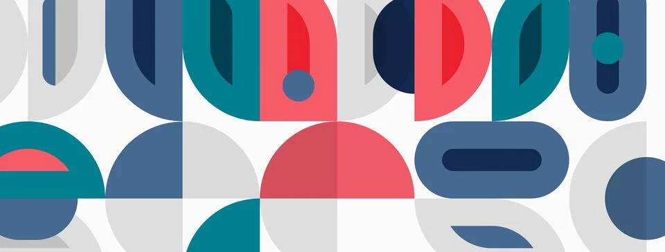 Abstract geometric pattern. Overlapping shapes create colorful, modern design 스톡 일러스트