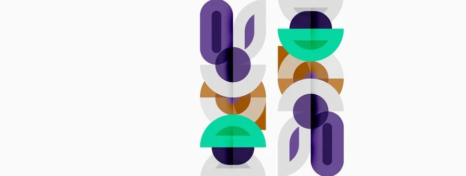 Abstract geometric pattern. Overlapping shapes create modern design. Purple, Stock Illustration