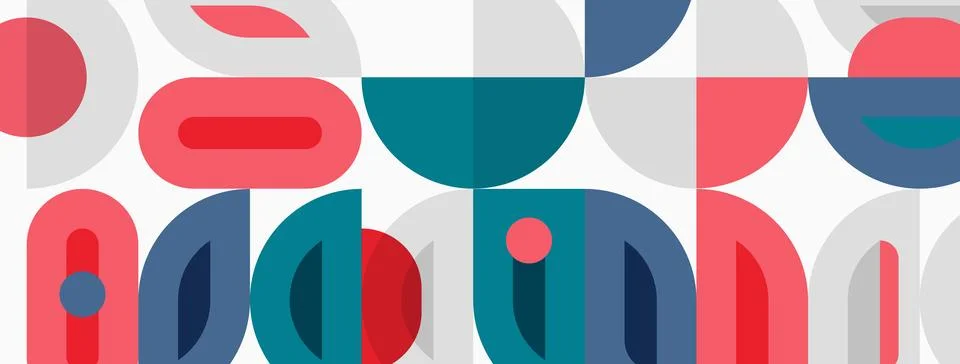 Abstract geometric pattern. Overlapping shapes create modern, colorful design 스톡 일러스트