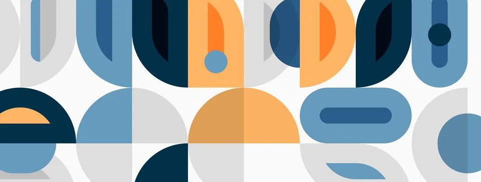 Abstract geometric pattern. Overlapping shapes create modern, colorful design Stock Illustration