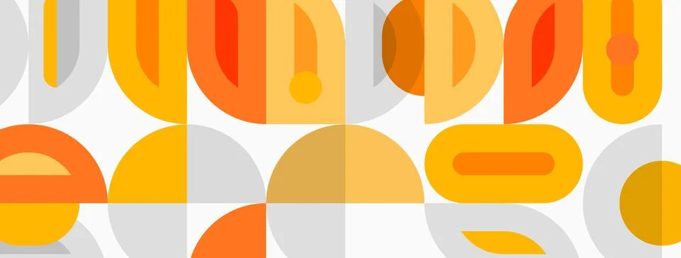 Abstract geometric pattern. Overlapping shapes create midcentury modern Illustrazione stock