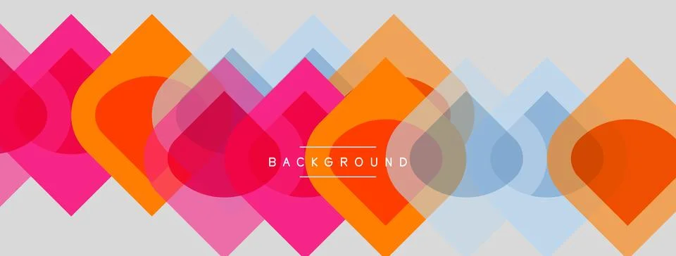 Abstract geometric pattern. Overlapping shapes create vibrant, colorful 스톡 일러스트