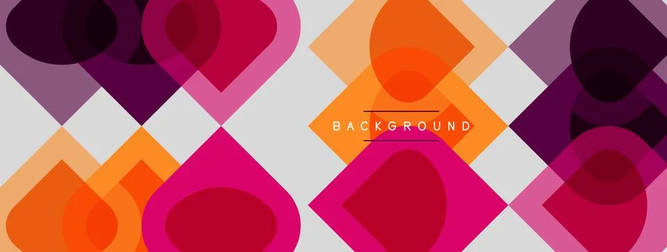 Abstract geometric pattern. Overlapping shapes create vibrant colorful 스톡 일러스트