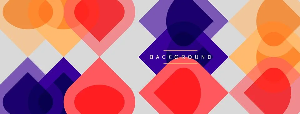Abstract geometric pattern. Overlapping shapes create vibrant, modern design. Illustrazione stock