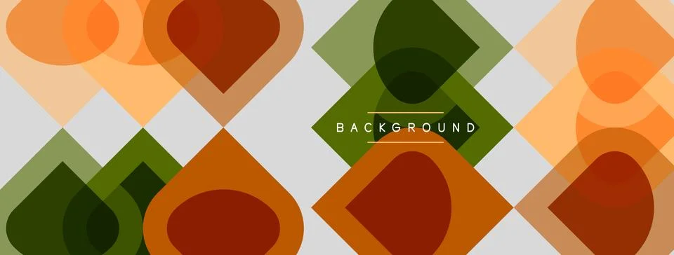 Abstract geometric pattern. Overlapping shapes create modern design. Warm c.. Illustrazione stock