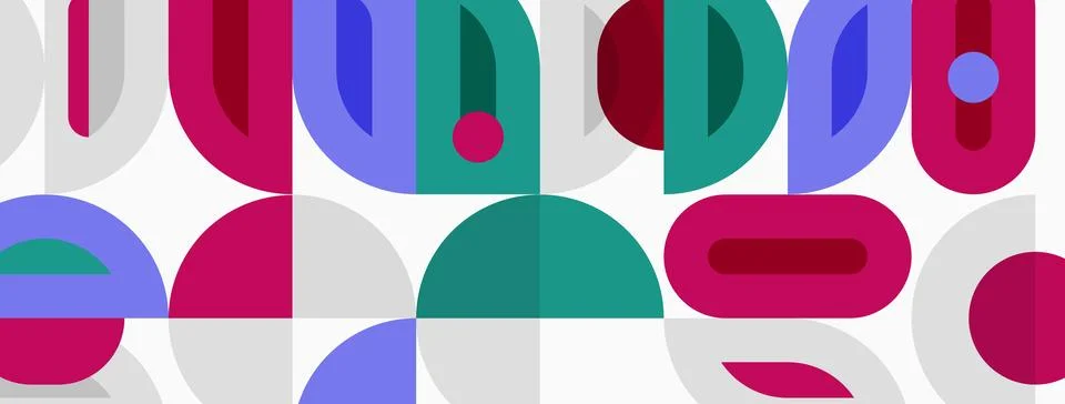 Abstract geometric pattern. Overlapping shapes create colorful, modern design Stock Illustration